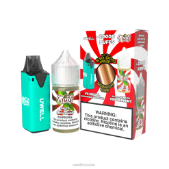 UWELL Canada | CLR: Cyan/FLV: Peppermint 50mg H46R211 UWELL V6 DISPOSABLE DEVICE + DADDY'S VAPOR 30ML JUICE - COLLAB BUNDLE